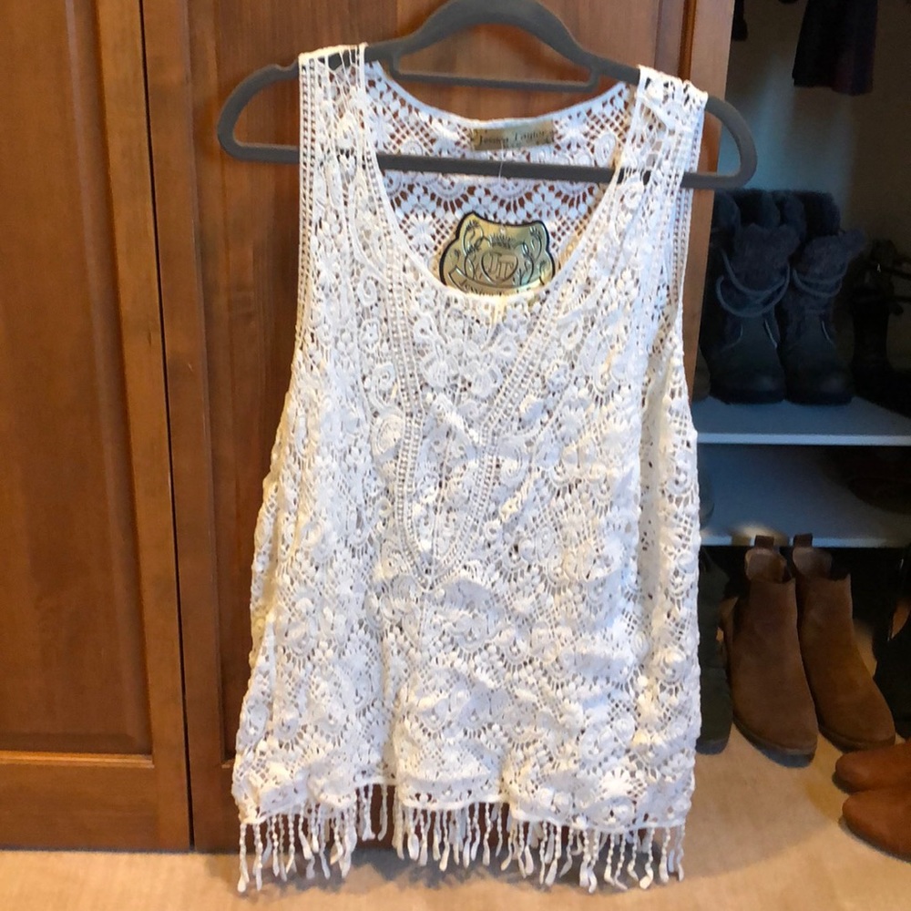 Beautiful crochet cream boho top